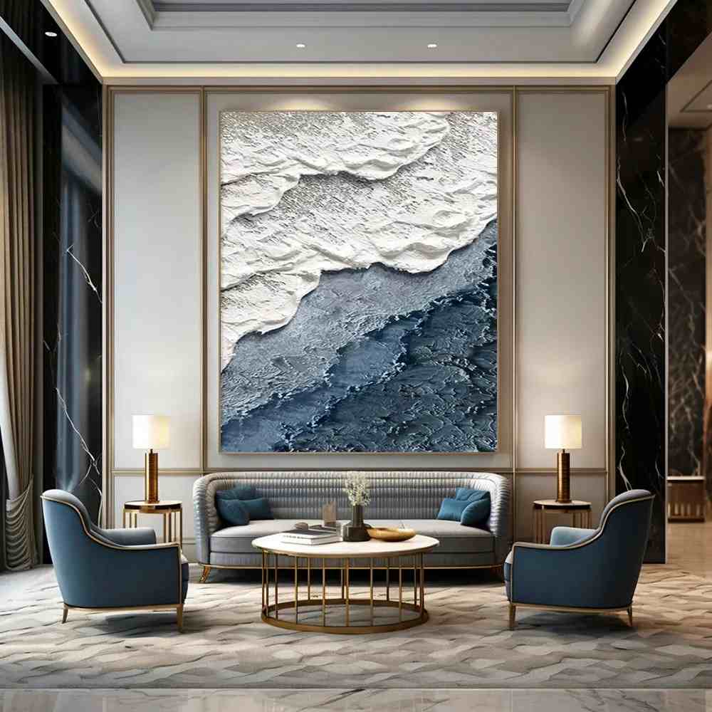 Oversized Sellers Bedroom - handmade textured painting for entryway